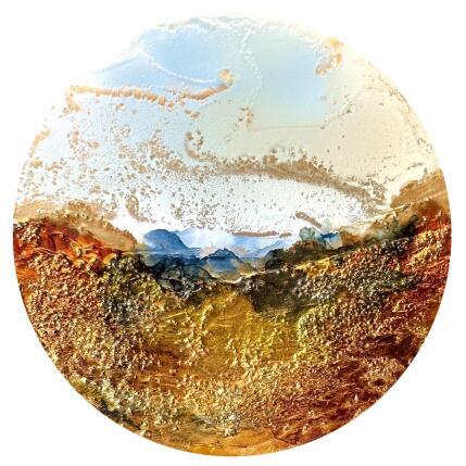 Painting Bronze Age 2587 by Depaire Silvia | Painting Abstract Acrylic Landscapes, Marine, Minimalist