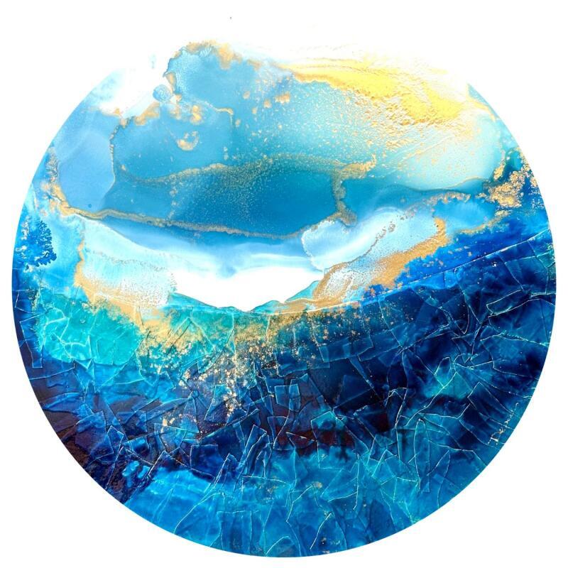 Painting Poésie marine 2640 by Depaire Silvia | Painting Abstract Landscapes Marine Minimalist Acrylic