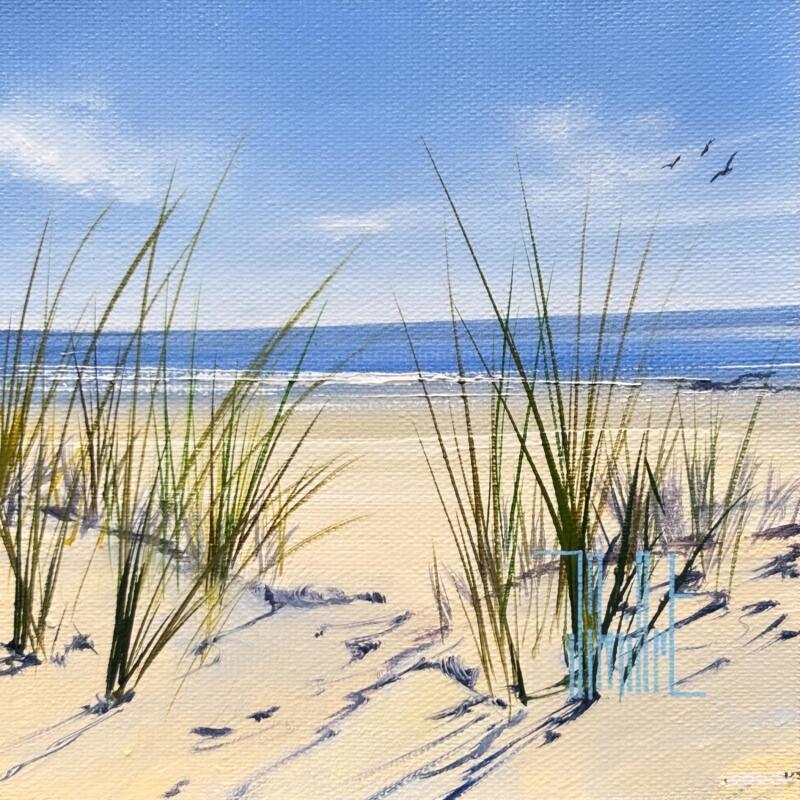 Painting Un matin sur la plage by Guillet Jerome | Painting Figurative Marine Oil