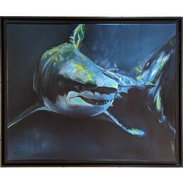 Peinture SHARK par CLOT | Tableau Figuratif Acrylique Animaux