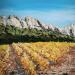 Peinture Le vignoble de Gigondas. par Rey Ewa | Tableau Figuratif Paysages Acrylique