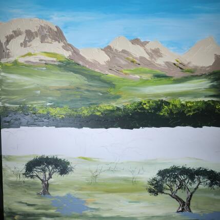 Peinture Lumière d' oliviers. par Rey Ewa | Tableau Figuratif Acrylique Paysages