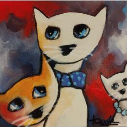 Painting Marius le chat by Fauve | Painting Figurative Acrylic, Oil Life style