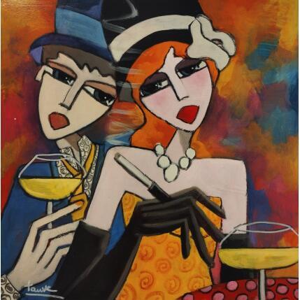 Peinture Couple d'amoureux par Fauve | Tableau Figuratif Acrylique, Huile Scènes de vie