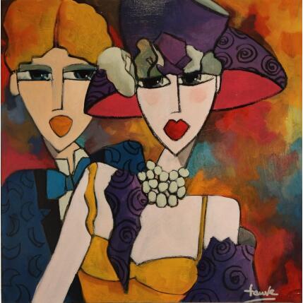 Peinture La Parisienne par Fauve | Tableau Figuratif Acrylique, Huile Scènes de vie