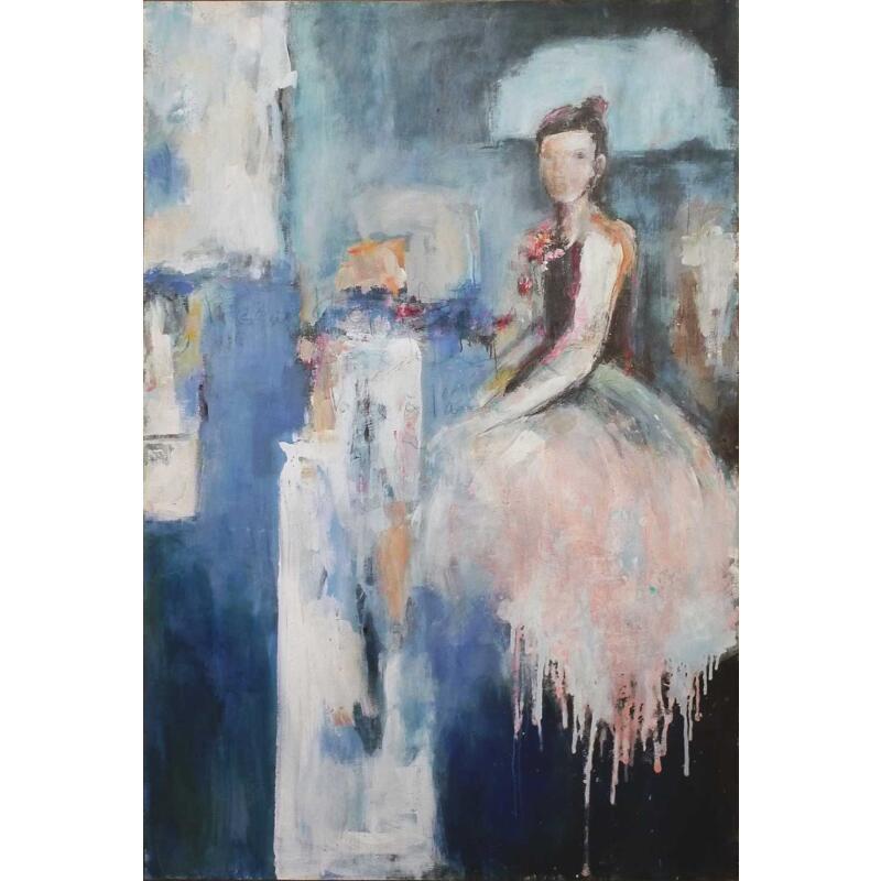 Pintura Femme à l'ombrelle por De Sousa Miguel | Pintura Figurativo Life style Aceite