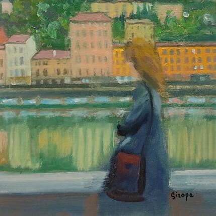 Painting Promenade le long de la Saône by Sirope Rémy | Painting  Pop icons