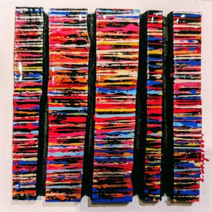 Painting Bc5 fine rouge bleu by Langeron Luc | Painting Subject matter Acrylic, Resin, Wood