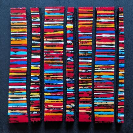 Painting Bc7 fine rouge bleu orange by Langeron Luc | Painting Subject matter Acrylic, Resin, Wood Pop icons