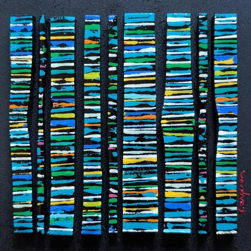 Gemälde Bc9 fine vert von Langeron Luc | Gemälde Materialismus Holz Acryl Harz