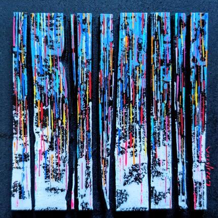 Peinture Bc9 street blanc gris multi par Langeron Luc | Tableau Matiérisme Acrylique, Bois, Résine