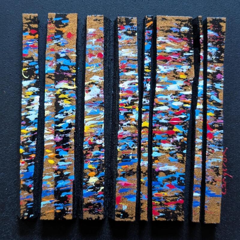 Painting Bc8 impression or multi fleur by Langeron Luc | Painting Subject matter Wood Acrylic Resin