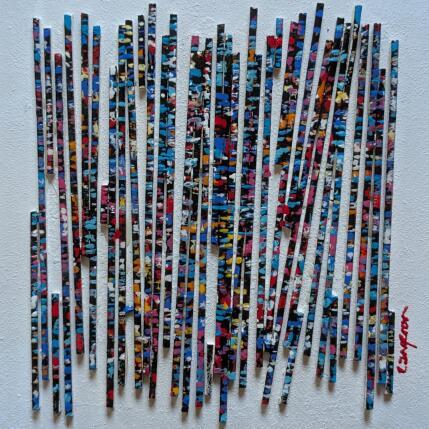 Painting Bc37 vibration rouge bleu by Langeron Luc | Painting Subject matter Acrylic, Resin, Wood Pop icons