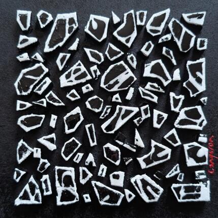 Peinture Touche noir blanc par Langeron Luc | Tableau Matiérisme Acrylique, Bois, Résine