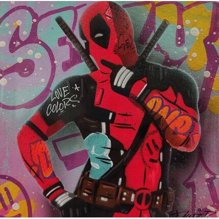 Painting Deadpool by Lemoine Mael | Painting Pop-art Acrylic, Graffiti Pop icons