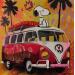 Painting Snoopy pop Surf by Lemoine Mael | Painting Pop-art Pop icons Graffiti Acrylic