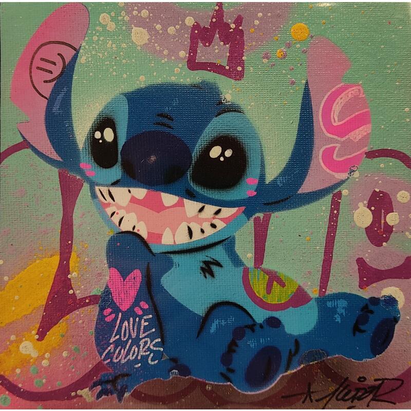 Painting Stitch by Lemoine Mael | Painting Pop-art Pop icons Graffiti Acrylic