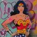 Gemälde Wonder Woman von Lemoine Mael | Gemälde Pop-Art Pop-Ikonen Graffiti Acryl