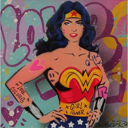 Painting Wonder Woman by Lemoine Mael | Painting Pop-art Acrylic, Graffiti Pop icons