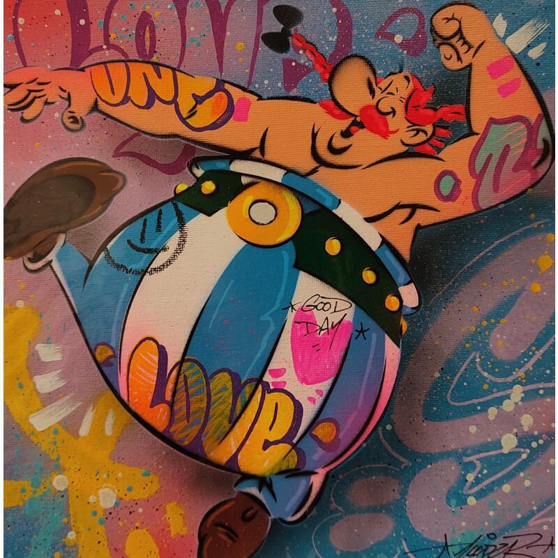 Painting Obelix by Lemoine Mael | Painting Pop-art Pop icons Graffiti Acrylic