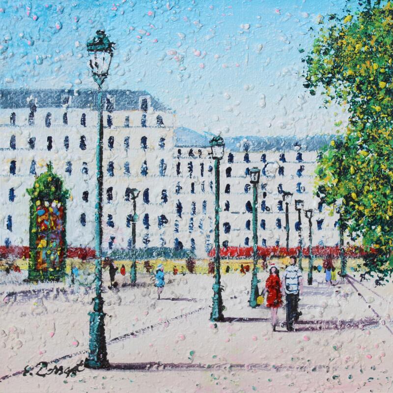 Painting Les lampadaires de Paris by Dessapt Elika | Painting Impressionism Acrylic Sand