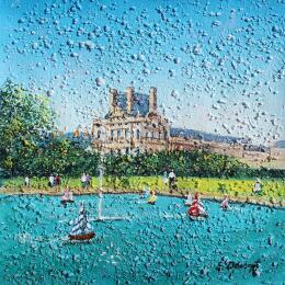Painting Les bateaux des Tuileries by Dessapt Elika | Painting Impressionism Acrylic, Sand Pop icons
