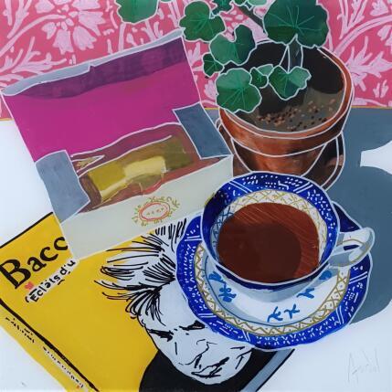 Peinture Francis aimait tremper ses gaufres par Auriol Philippe | Tableau Figuratif Acrylique, Plexiglas, Posca Natures mortes