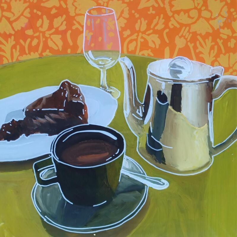 Painting Le thé vert était parfait by Auriol Philippe | Painting Figurative Still-life Plexiglass Acrylic Posca