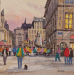 Peinture Lille en fin de journée par Decoudun Jean charles | Tableau Figuratif Urbain Aquarelle