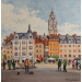 Painting La Grand Place de Lille by Decoudun Jean charles | Painting Figurative Urban Watercolor