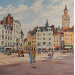 Gemälde La Grand Place de Lille von Decoudun Jean charles | Gemälde Figurativ Urban Aquarell