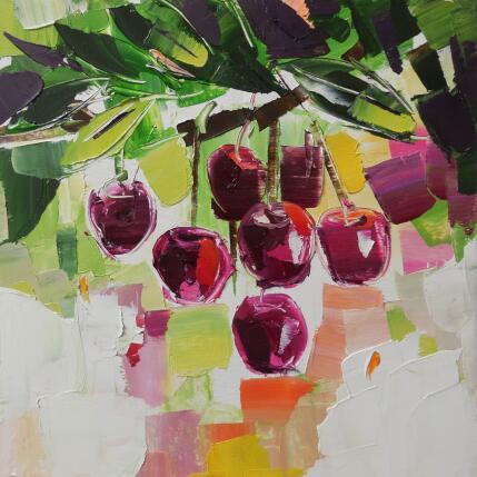 Peinture Cherries in the sun  par Lunetskaya Elena | Tableau Figuratif Huile