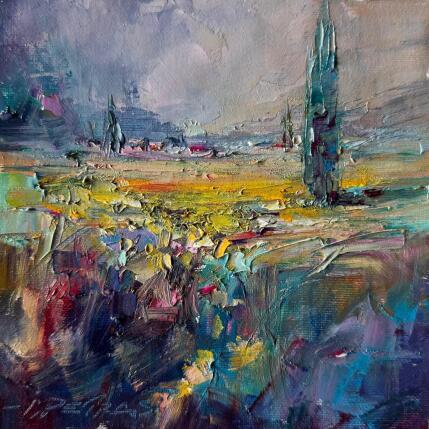 Peinture Lonely Cypress  par Petras Ivica | Tableau Impressionnisme Huile Paysages