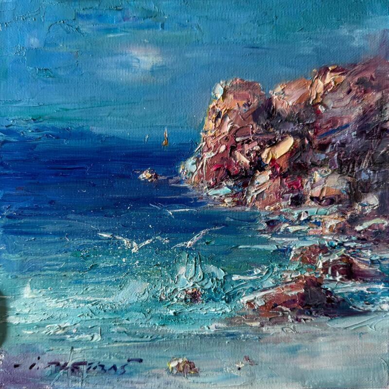 Peinture  Two Seagulls par Petras Ivica | Tableau Impressionnisme Paysages Huile