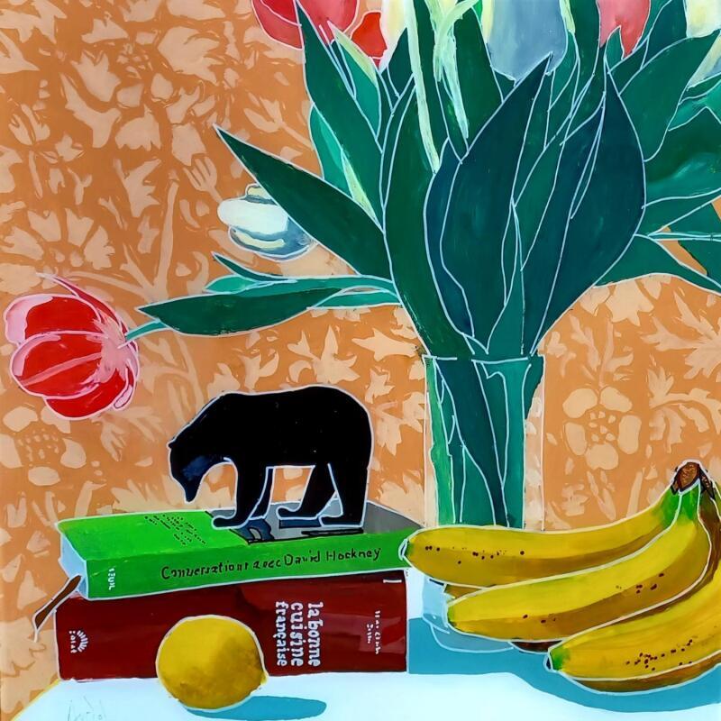 Painting François parlait sculpture avec David autour d'un Bourguignon by Auriol Philippe | Painting Figurative Still-life Plexiglass Acrylic Posca