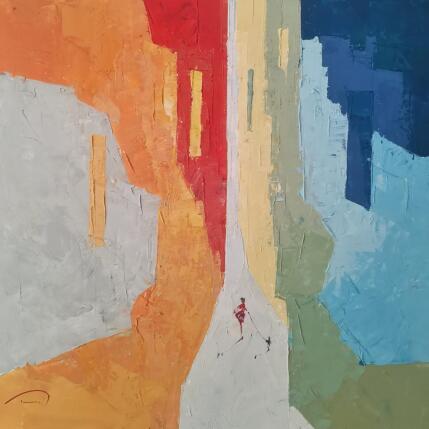 Peinture 08:00 AM par Tomàs | Tableau Abstrait Huile Scènes de vie, Société, Urbain