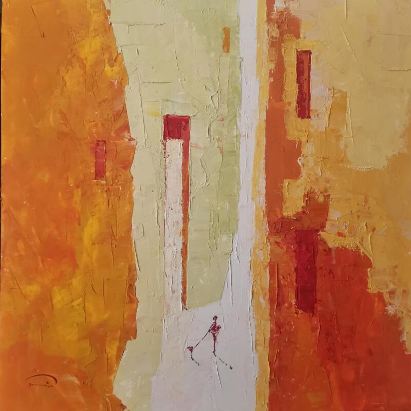 Peinture Fucsia par Tomàs | Tableau Abstrait Urbain Huile