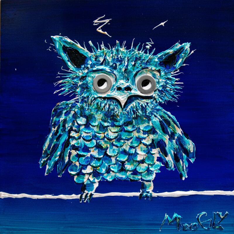 Gemälde CONTEMPLATUS von Moogly | Gemälde Art brut Tiere Acryl Harz Pigmente