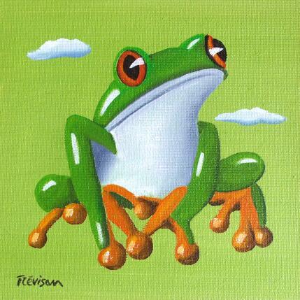 Painting Green frog by Trevisan Carlo | Painting Surrealism Oil Animals