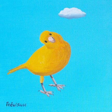 Painting Yellow curiosity by Trevisan Carlo | Painting Surrealism Oil Animals
