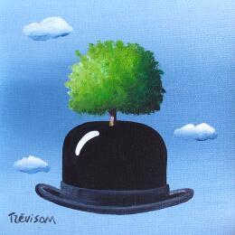 Painting Think green by Trevisan Carlo | Painting Surrealism Oil Landscapes