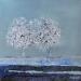 Peinture Douceur du rivage par Escolier Odile | Tableau Figuratif Paysages Nature Minimaliste Acrylique Collage Sable Upcycling Papier