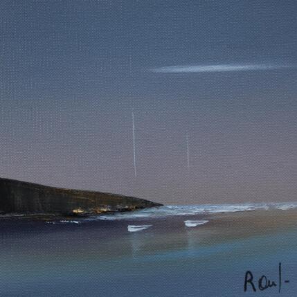 Peinture Invitation à la sérénité 78 par Roussel Marie-Ange et Fanny | Tableau Figuratif Huile Marine, Minimaliste