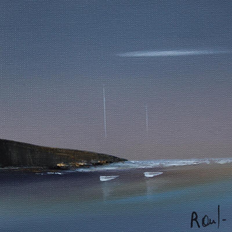 Painting Invitation à la sérénité 78 by Roussel Marie-Ange et Fanny | Painting Figurative Marine Minimalist Oil