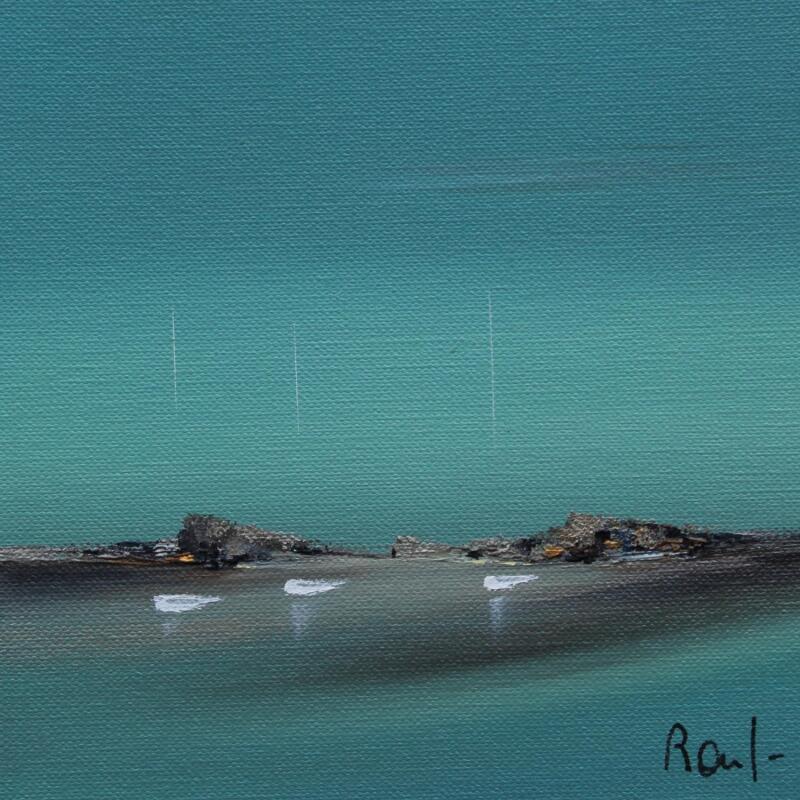 Gemälde Impression marine 78 von Roussel Marie-Ange et Fanny | Gemälde Figurativ Marine Minimalistisch Öl