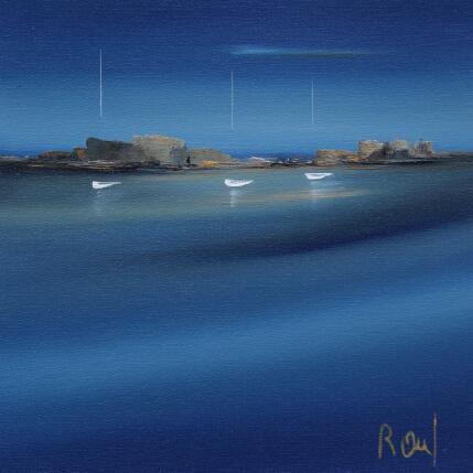 Peinture Evasion 78 par Roussel Marie-Ange et Fanny | Tableau Figuratif Huile Marine, Minimaliste