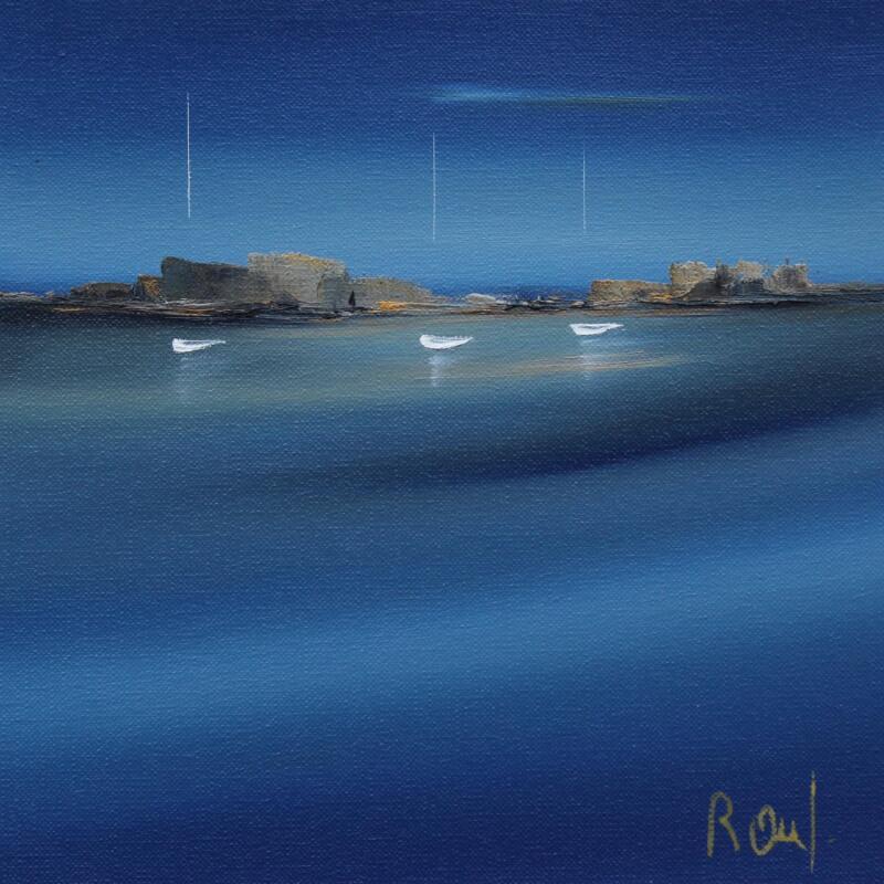 Painting Evasion 78 by Roussel Marie-Ange et Fanny | Painting Figurative Marine Minimalist Oil