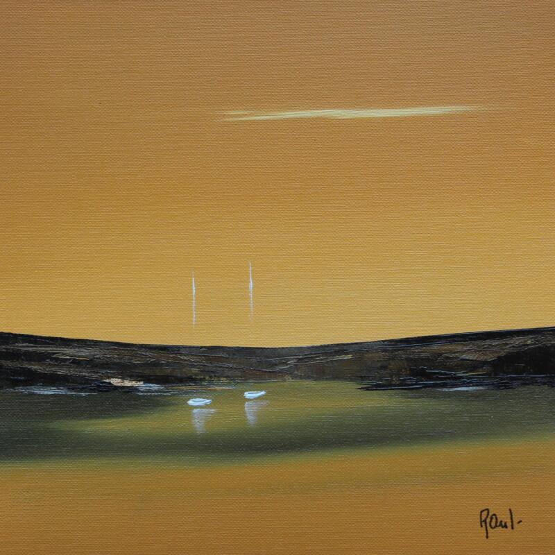 Painting Horizon marin 78 by Roussel Marie-Ange et Fanny | Painting Figurative Marine Minimalist Oil