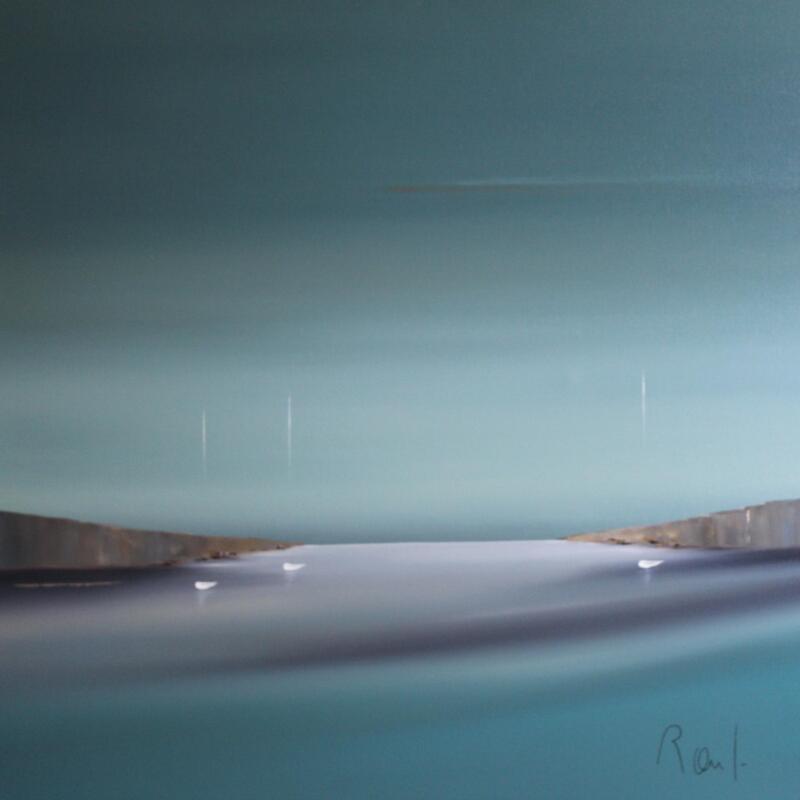 Painting Invitation à la sérénité 78 by Roussel Marie-Ange et Fanny | Painting Figurative Marine Minimalist Oil