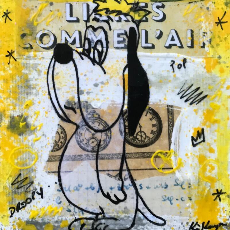 Peinture Droopy par Kikayou | Tableau Pop-art Icones Pop Graffiti Acrylique Collage